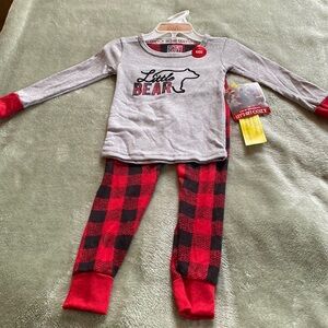 NWT Let’s Get Cozy pajamas size 2T, Red Plaid.
